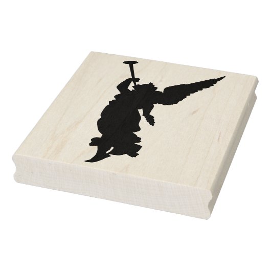 Silhouette Angel mit Trompete Art Briefmarke Gummistempel (Stempel)