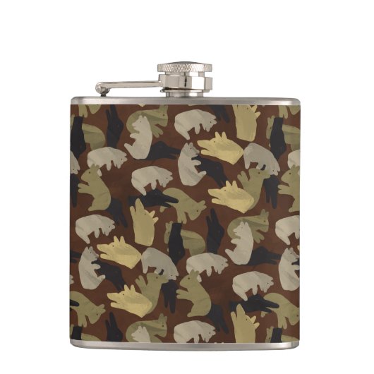 Silhouette Animal Camouflage Brown Flachmann (Vorderseite)
