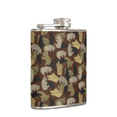 Silhouette Animal Camouflage Brown Flachmann (Rechts)