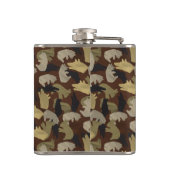 Silhouette Animal Camouflage Brown Flachmann (Rückseite)