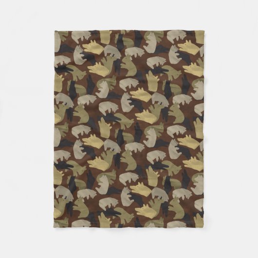 Silhouette Animal Camouflage Brown Fleecedecke (Vorderseite)