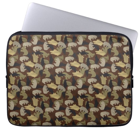 Silhouette Animal Camouflage Brown Laptopschutzhülle (Vorderseite)