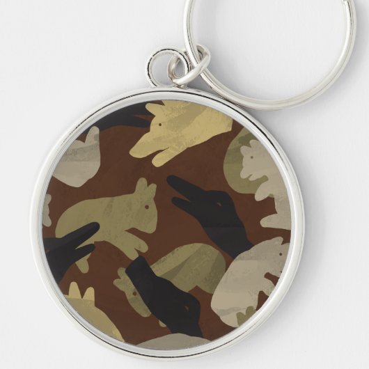 Silhouette Animal Camouflage Brown Schlüsselanhänger (Vorne)