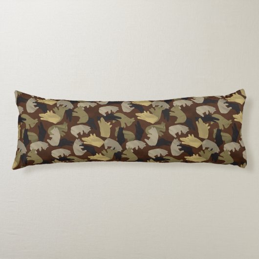 Silhouette Animal Camouflage Brown Seitenschläferkissen (Vorderseite)