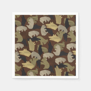 Silhouette Animal Camouflage Brown Serviette