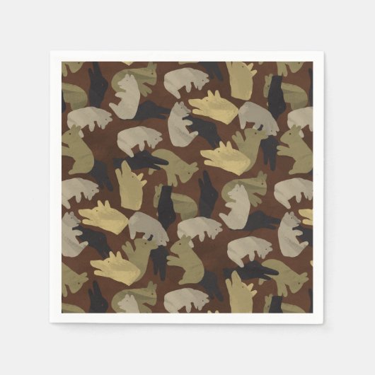 Silhouette Animal Camouflage Brown Serviette (Vorderseite)
