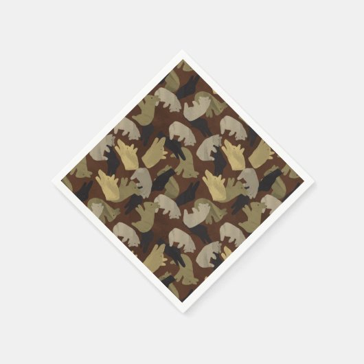 Silhouette Animal Camouflage Brown Serviette (Ecke)