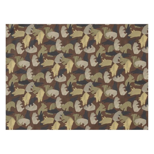 Silhouette Animal Camouflage Brown Tischdecke (Vorderseite (Horizontal))