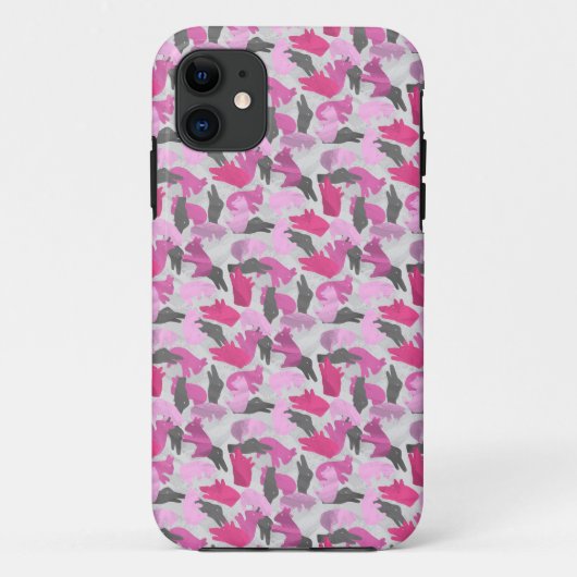 Silhouette Animal Camouflage Pink Case-Mate iPhone Hülle (Rückseite)