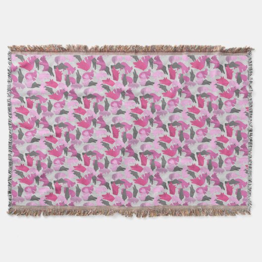 Silhouette Animal Camouflage Pink Decke (Vorderseite)