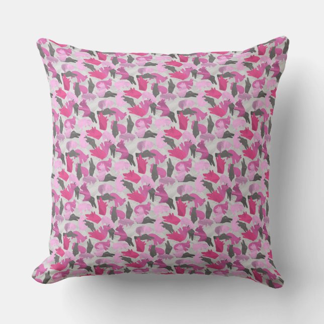 Silhouette Animal Camouflage Pink Kissen (Vorderseite)