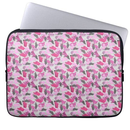 Silhouette Animal Camouflage Pink Laptopschutzhülle (Vorderseite)