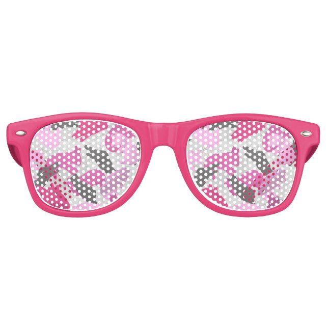 Silhouette Animal Camouflage Pink Partybrille (Vorderseite)