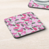 Silhouette Animal Camouflage Pink Untersetzer (Linke Seite)