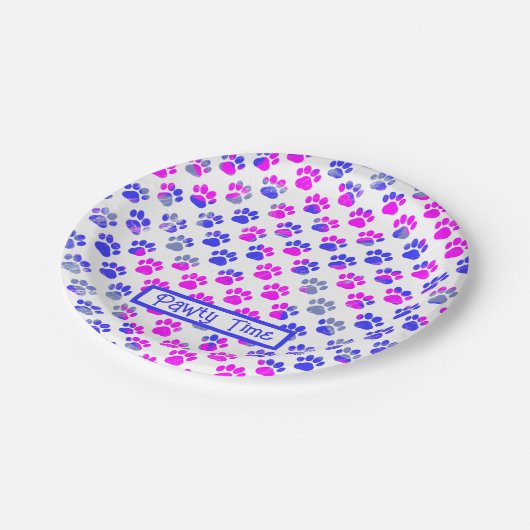 Silhouette "Animal Paw" Pappteller (Schrägansicht)