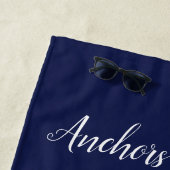 Silhouette/Anker der nautischen weißen Segelboote  Strandtuch (Beispiel)