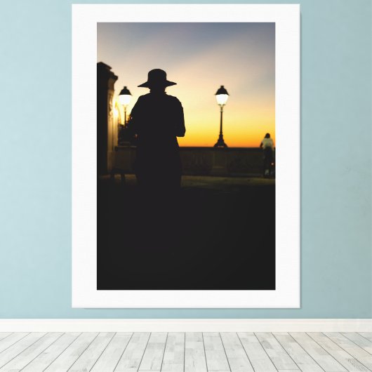 Silhouette at Sunset Leinwanddruck (Insitu (Holzboden))