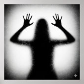 Silhouette auf Mattiertem Glas Poster (Vorne)