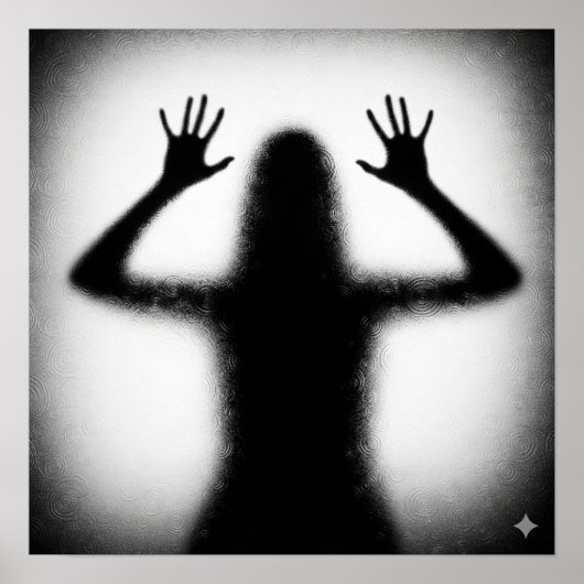 Silhouette auf Mattiertem Glas Poster (Vorne)