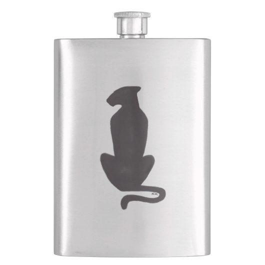 Silhouette aus Edelstahl Flachmann (Vorderseite)