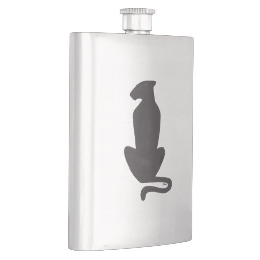 Silhouette aus Edelstahl Flachmann (Rechts)