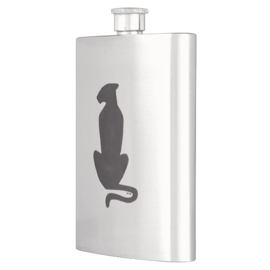 Silhouette aus Edelstahl Flachmann (Links)