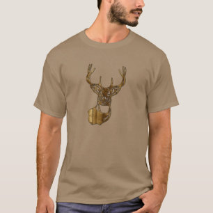 Silhouette aus Holz - Weißer Schwanz T-Shirt