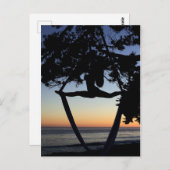 Silhouette aus Seide Postkarte (Vorne/Hinten)