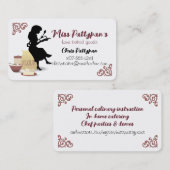 Silhouette Backbäckerei Klasse Konditorei Koch Visitenkarte (Vorne/Hinten)