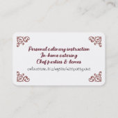 Silhouette Backbäckerei Klasse Konditorei Koch Visitenkarte (Rückseite)