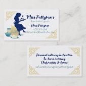 Silhouette Backbäckerei Klasse Konditorei Koch Visitenkarte (Vorne/Hinten)