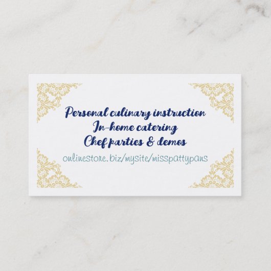 Silhouette Backbäckerei Klasse Konditorei Koch Visitenkarte (Rückseite)