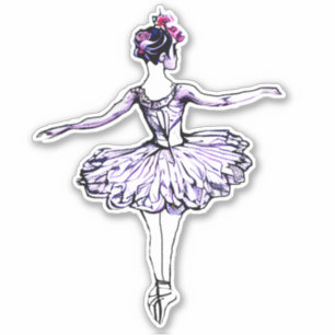 Silhouette Ballerina Aufkleber