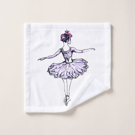 Silhouette Ballerina Badhandtuch Set (Waschlappen)
