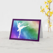 Silhouette Ballerina Cutout Geburtstagkarte Karte (Gelbe Blume)