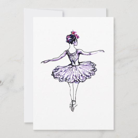 Silhouette Ballerina Feiertagskarte (Vorderseite)