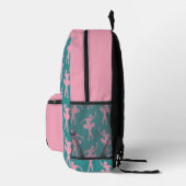 Silhouette Ballerina in rosa und Aquamarin Bedruckter Rucksack (Rechts)