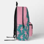 Silhouette Ballerina in rosa und Aquamarin Bedruckter Rucksack (Links)
