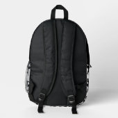 Silhouette Ballerina in Schwarz und Weiß Bedruckter Rucksack (Rückseite)