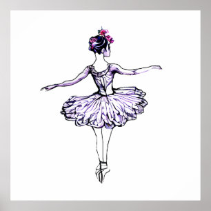 Silhouette Ballerina Poster