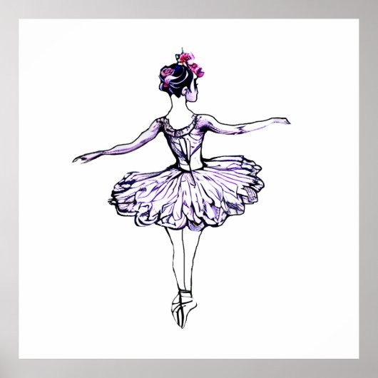 Silhouette Ballerina Poster (Vorne)