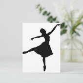 Silhouette Ballerina Postkarte (Stehend Vorderseite)