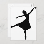 Silhouette Ballerina Postkarte (Vorne/Hinten)