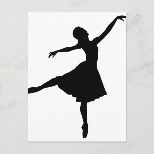 Silhouette Ballerina Postkarte