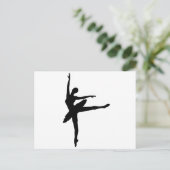 Silhouette Ballerina Postkarte (Stehend Vorderseite)