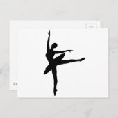 Silhouette Ballerina Postkarte (Vorne/Hinten)