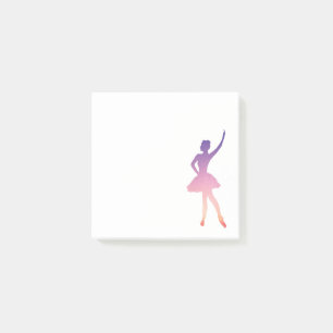 Silhouette Ballerina rosa lila Post-it Klebezettel