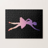 Silhouette Ballerina rosa lila Puzzle (Horizontal)