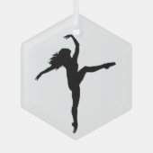 Silhouette Ballet Ornament Aus Glas (Vorderseite)
