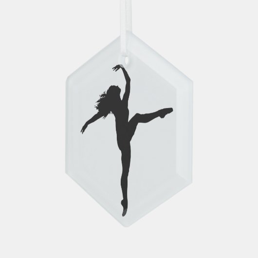 Silhouette Ballet Ornament Aus Glas (Vorderseite Links)